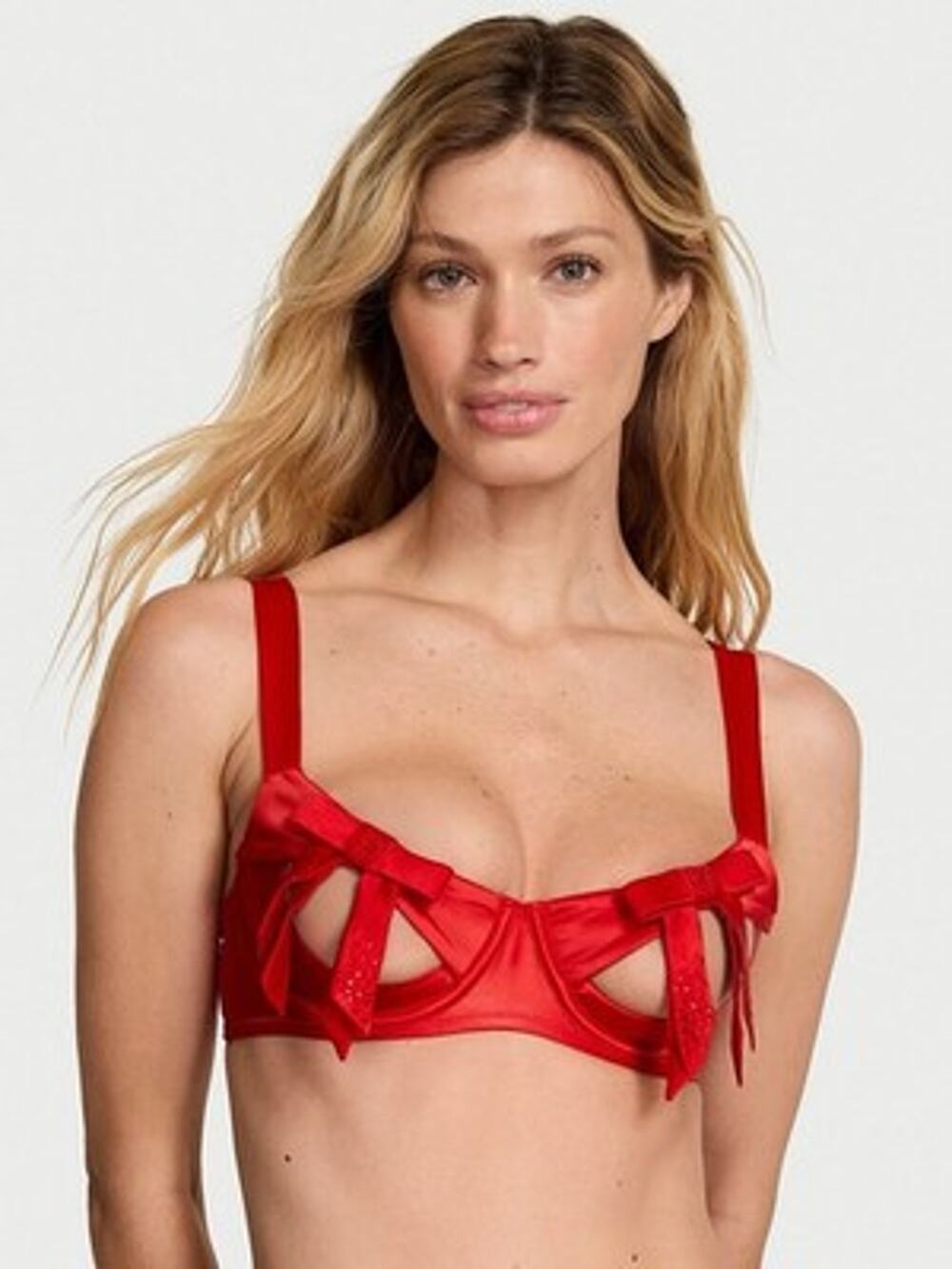 Victoria’s secret dream angels Wicked Twinkle Bows Peekaboo Balconette Bra M-DD